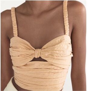 NWT Zara Nude Draped Cut Out Top